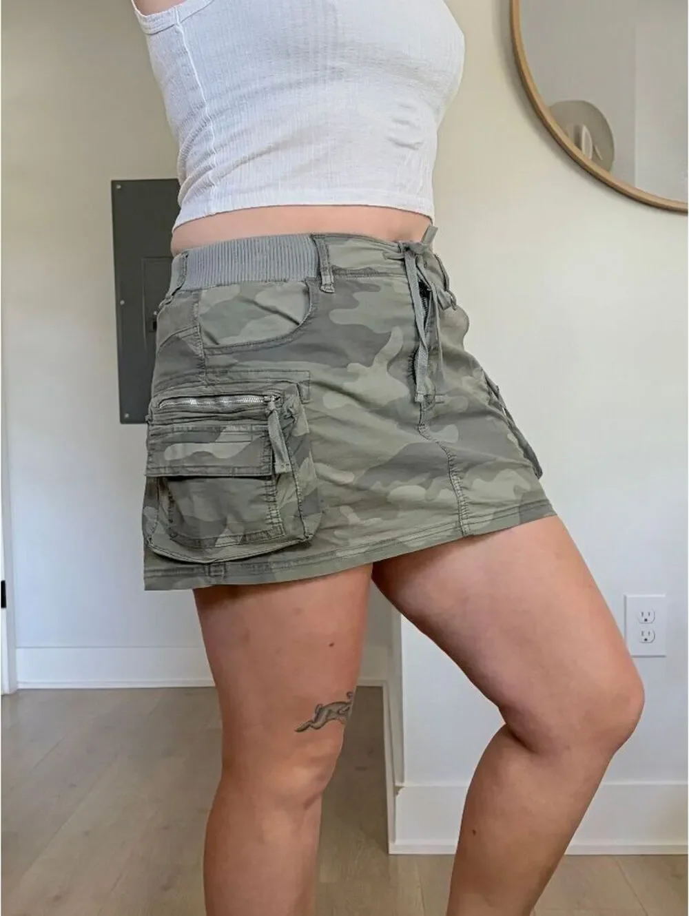 Camo Mini Skirt Cargo Y2K American Eagle Size 10